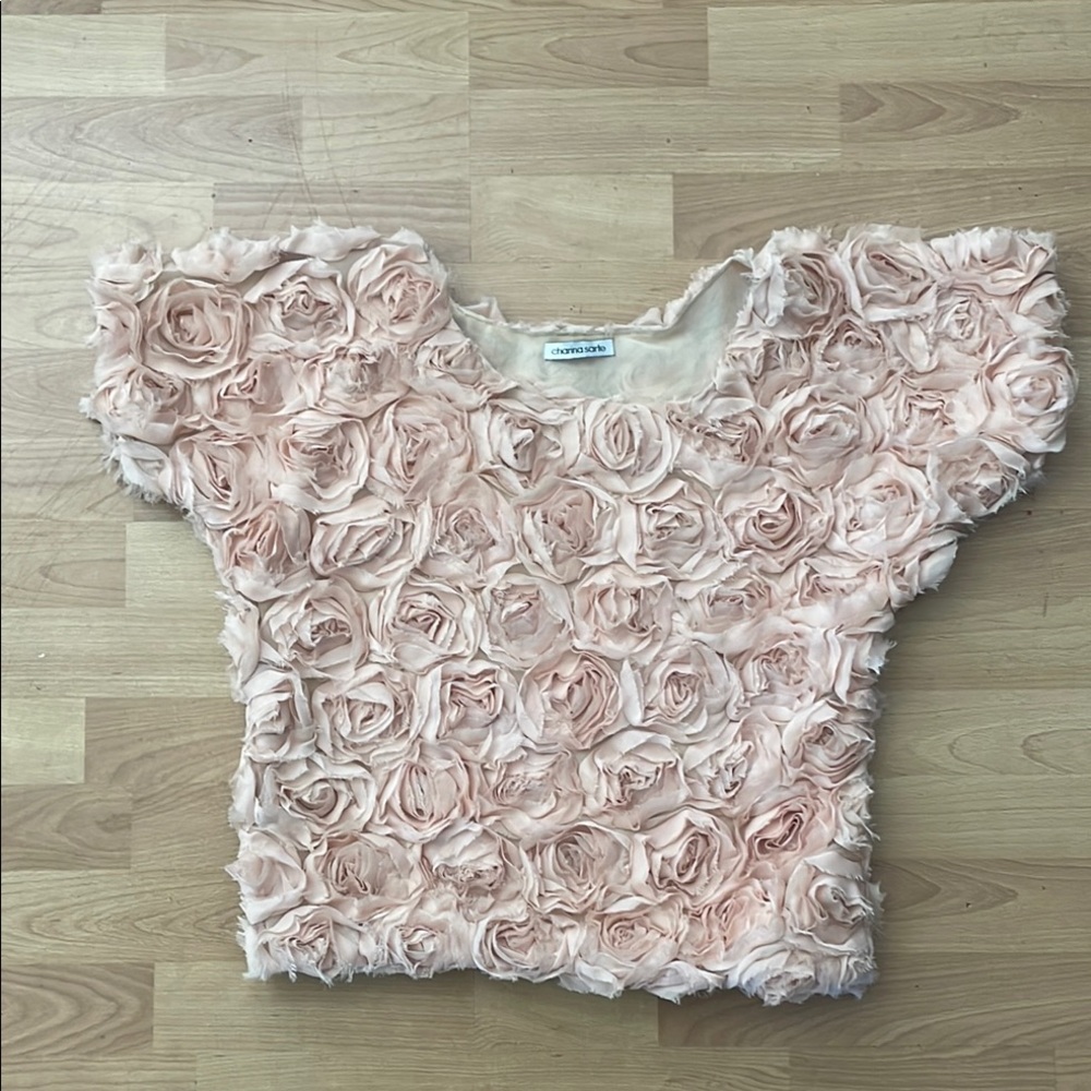 Textured floral blouse